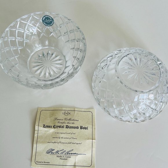 LENOX "Crystal Diamond" Bowls NWT - Picture 1 of 5
